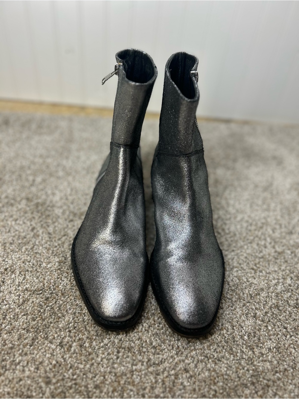 Free people Luna metallic ankle boots sz. 6.5 glam western rocker chic party - Picture 3 of 6